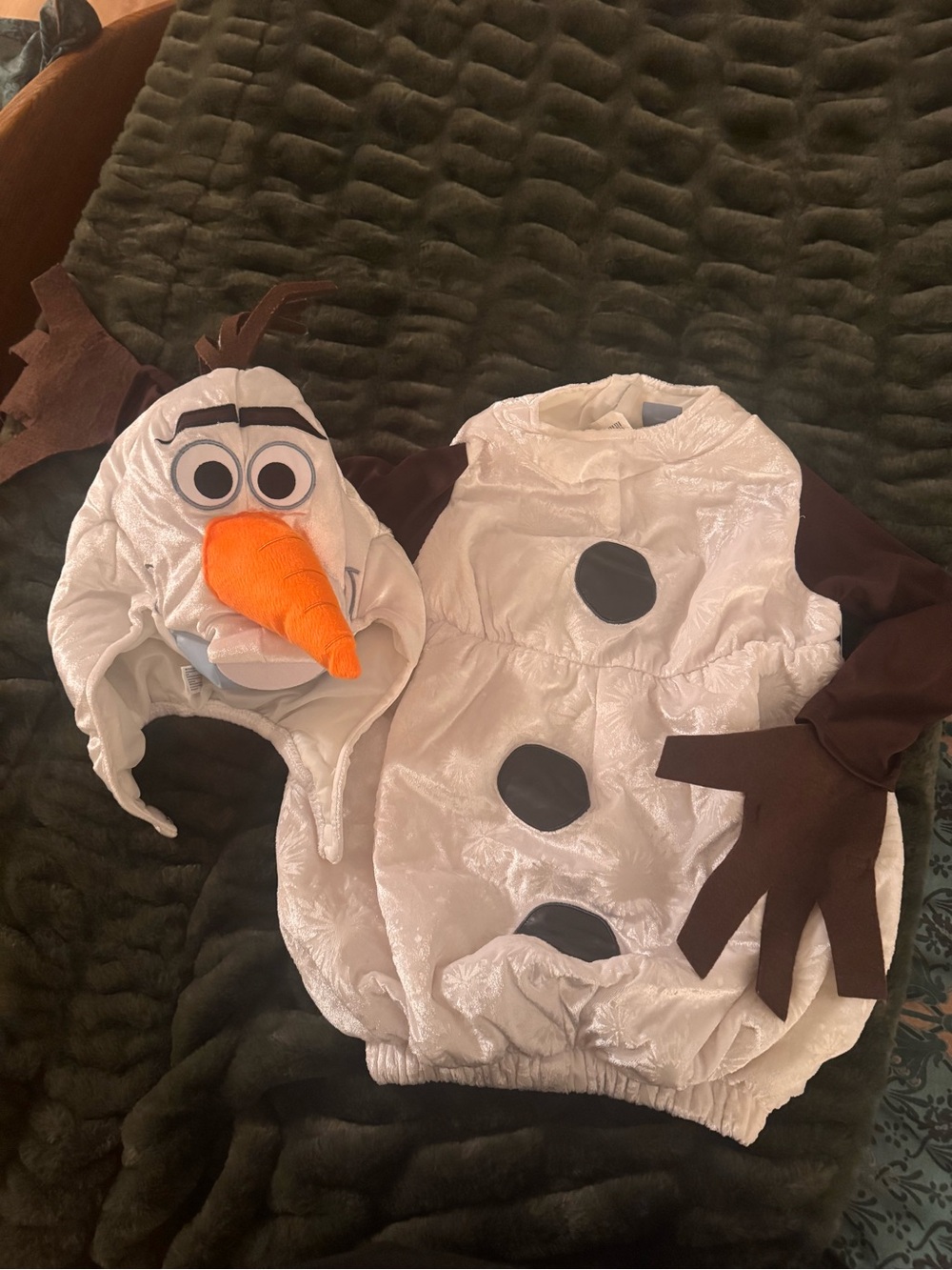 Disney Olaf Plush Snowman Costume - White, Orange, Brown, Black